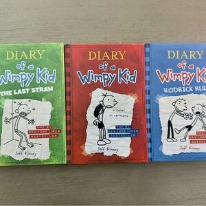 Diary of a Wimpy Kid Book Set - Green, Red, Blue Covers LISTING FOR ARIA